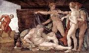 Michelangelo Buonarroti Drunkenness of Noah oil painting picture wholesale